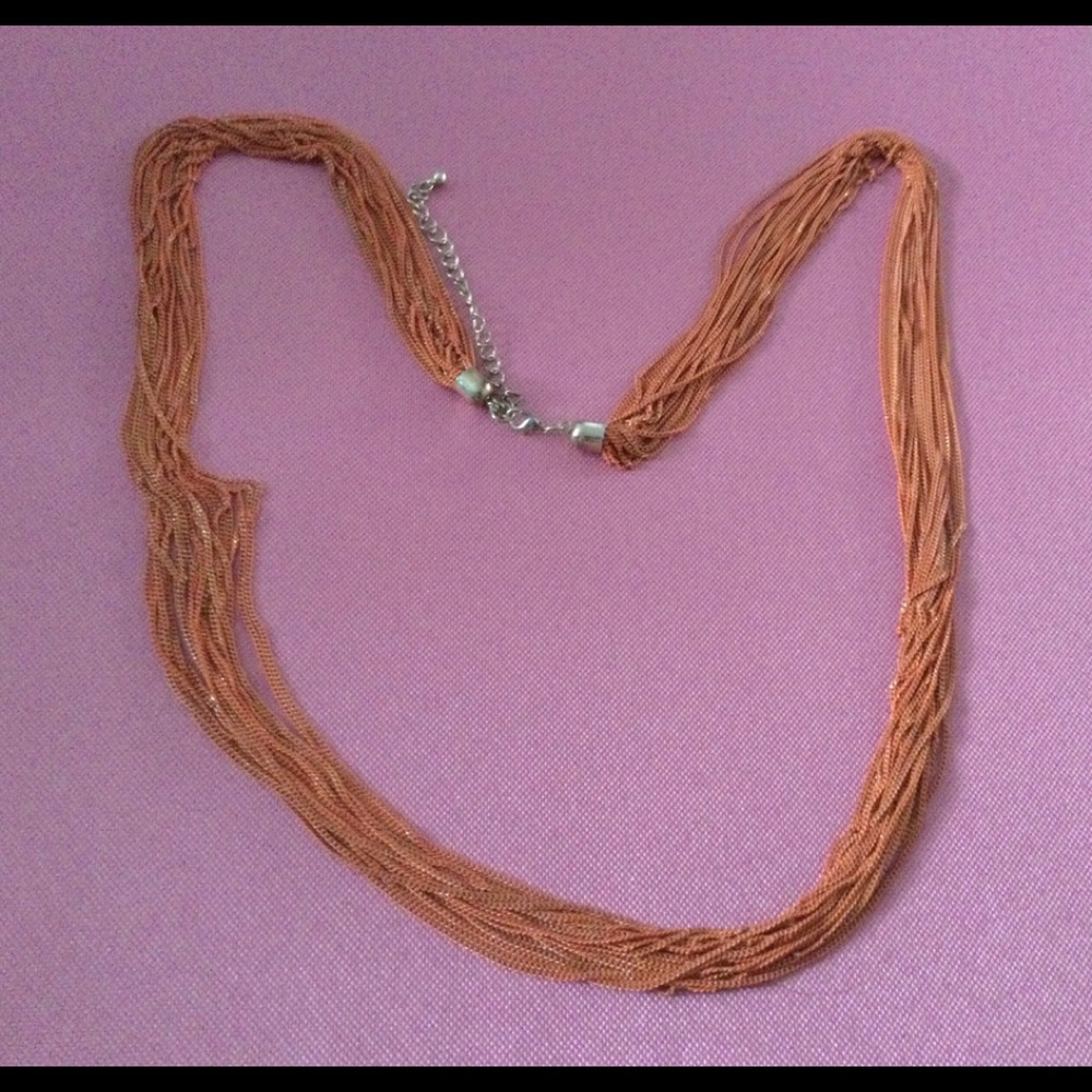 Orange painted chain necklace